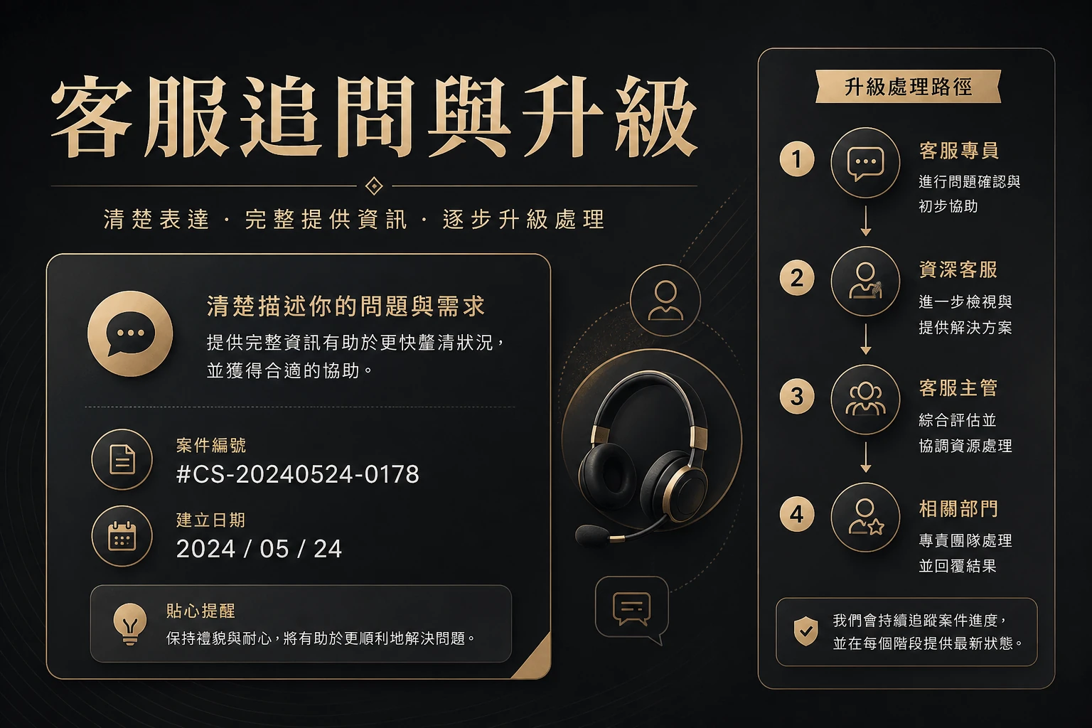 客服回覆不清楚怎麼追問？把問題、條件與處理紀錄整理成可追蹤格式
