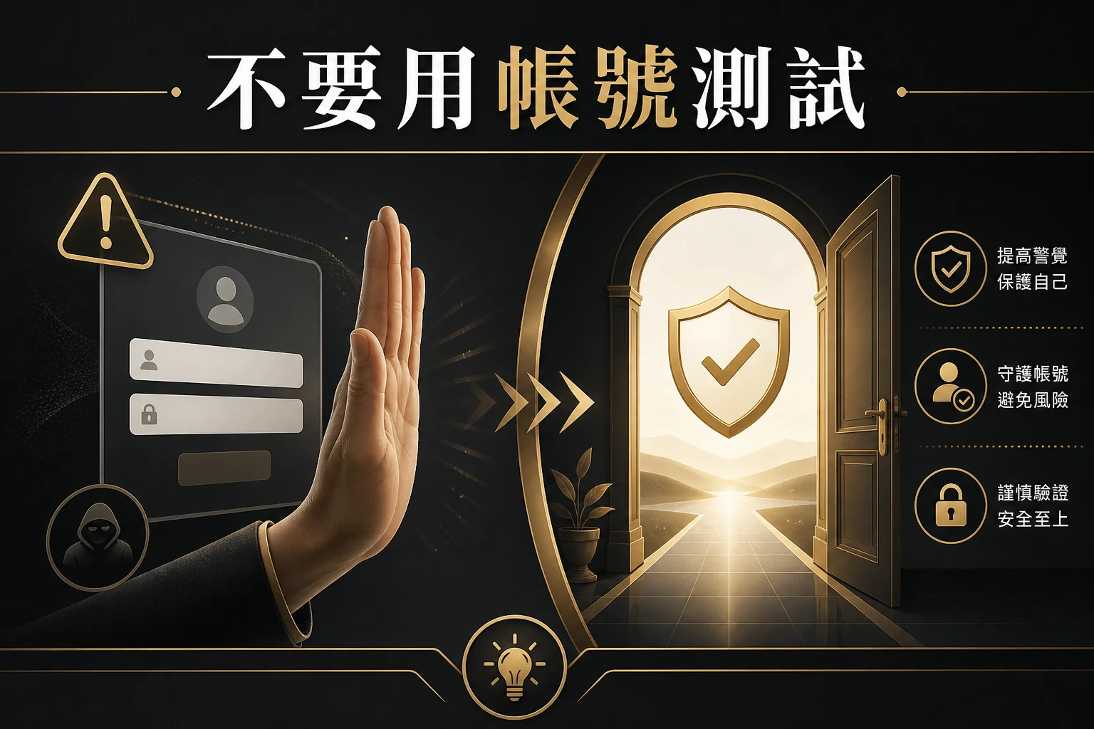 不要用帳號測試示意圖,呈現停止輸入資料並改走已確認入口