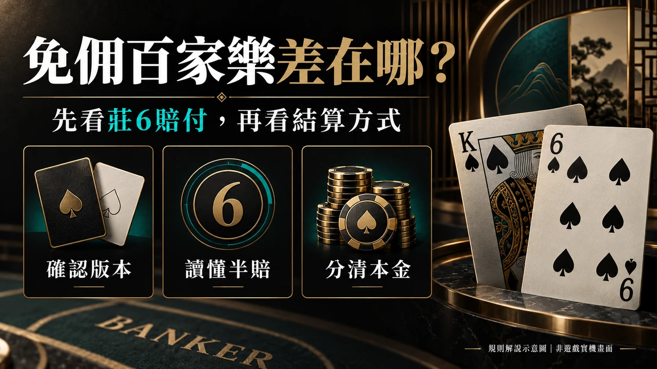 免佣百家樂差異:確認版本、讀懂半賠與分清本金